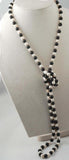 Freshwater Pearl and Agate 8mm Necklace 45-inch Gemstone Beads