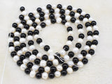 Freshwater Pearl and Agate 8mm Necklace 45-inch Gemstone Beads