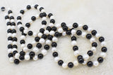Freshwater Pearl and Agate 8mm Necklace 45-inch Gemstone Beads