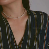 Baroque Pearl Clavicle Chain Necklace 3-4mm Spring 14K Filled Buckle NAG