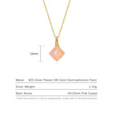 Rose Quartz Flower Necklace 925 Silver Gemstone Pendant
