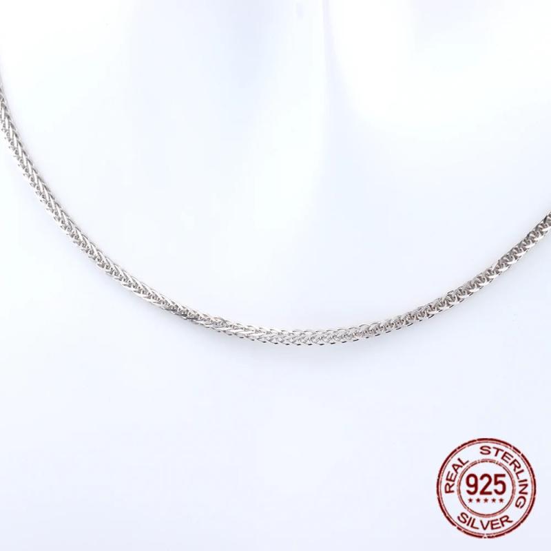 S925 Silver Chain Necklace for Women with Pendant, 50-55mm Sterling Silver Chain