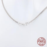 S925 Silver Chain Necklace for Women with Pendant, 50-55mm Sterling Silver Chain