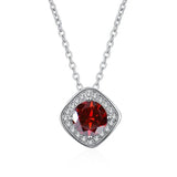 6.5mm 1CT Moissanite Necklace Woman Pendant S925 Silver Chains