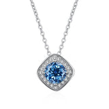 6.5mm 1CT Moissanite Necklace Woman Pendant S925 Silver Chains