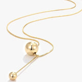 Metal Ball Pendant Stainless Steel Necklace Clavicle Chain Gift