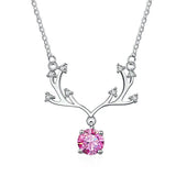 1CT Elk Moissanite Pendant 925 Silver Wedding Necklace