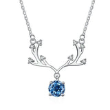 1CT Elk Moissanite Pendant 925 Silver Wedding Necklace