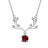 1CT Elk Moissanite Pendant 925 Silver Wedding Necklace