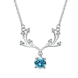 1CT Elk Moissanite Pendant 925 Silver Wedding Necklace