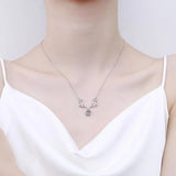1CT Elk Moissanite Pendant 925 Silver Wedding Necklace