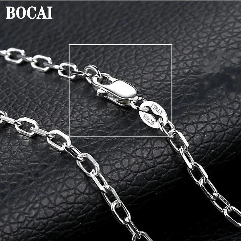 S925 Silver Couple Chain Necklace Stylish O-chain Man Woman Pendant
