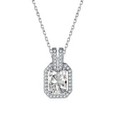 Baguette Necklace S925 Sterling Silver Sapphire Pendant