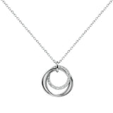 925 Silver Necklace Three Circle Pendant Kpop Collarbone Chain For Women