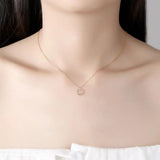 925 Silver Necklace Three Circle Pendant Kpop Collarbone Chain For Women