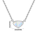 Opal Triangle Necklace 925 Sterling Silver Women's Jewelry