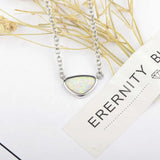 Opal Triangle Necklace 925 Sterling Silver Women's Jewelry