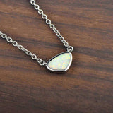 Opal Triangle Necklace 925 Sterling Silver Women's Jewelry
