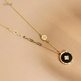 S925 Coin Pendant Necklace 14K Plated