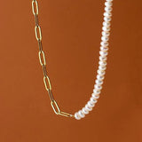 925 Silver Geometric Pearl Choker Necklace Vintage Jewelry