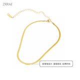 S925 Snake Bone Blade Necklace 14K Plating Women's INS Business Niche
