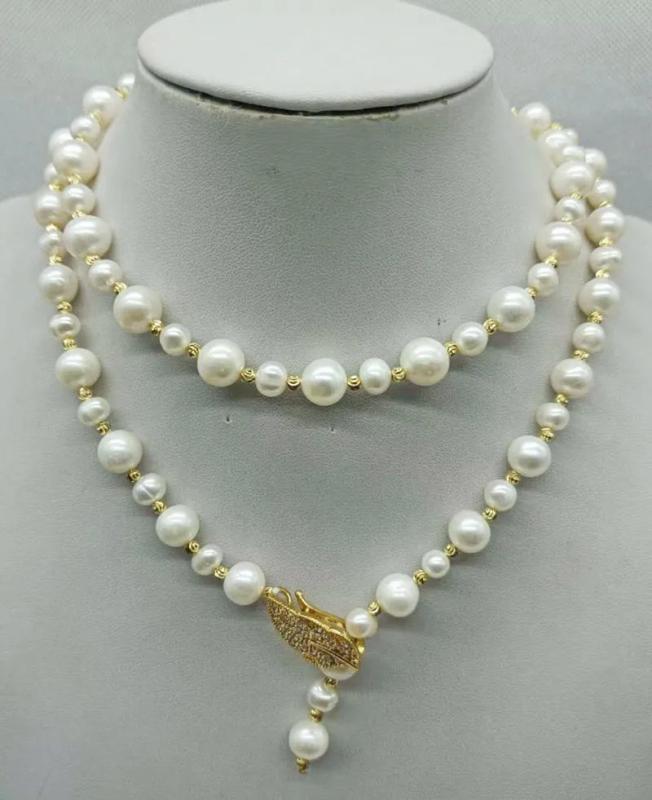 9-10/6-7mm Freshwater Pearl Necklace 30 Inch
