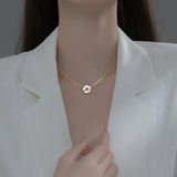TrustDavis 925 Sterling Silver Flower Chain Choker Necklace