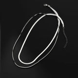 TrustDavis 925 Silver Double Layer Snake Choker Necklace Wedding Jewelry