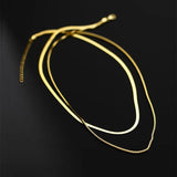 TrustDavis 925 Silver Double Layer Snake Choker Necklace Wedding Jewelry