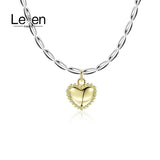 925 Silver Heart Beaded Chain Necklace Pendant Love Charm