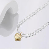925 Silver Heart Beaded Chain Necklace Pendant Love Charm