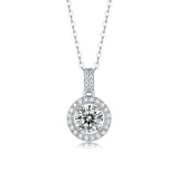 LAYA S925 Silver 1CT Moissanite Pendant Necklace Women Bride Wedding