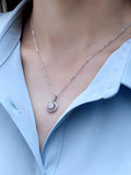 LAYA S925 Silver 1CT Moissanite Pendant Necklace Women Bride Wedding