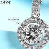 LAYA S925 Silver 1CT Moissanite Pendant Necklace Women Bride Wedding