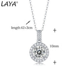 LAYA S925 Silver 1CT Moissanite Pendant Necklace Women Bride Wedding
