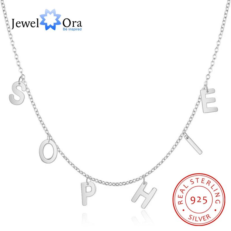 JewelOra Personalized Name Initial Necklace 925 Sterling Silver Year