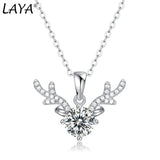 LAYA S925 Silver Moissanite Angel Pendant Necklace