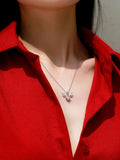 LAYA S925 Silver Moissanite Angel Pendant Necklace