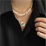 Square Moonstone Pendant S925 Sterling Silver Necklace Labradorite