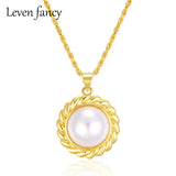 925 Silver Rope Chain Necklace with Shell Pearl Pendant