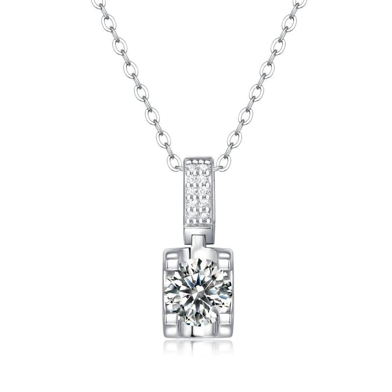 Moissanite S 925 Silver Initial Necklace Pendant Crystals Chain Choker