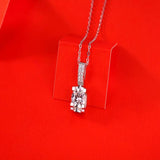 Moissanite S 925 Silver Initial Necklace Pendant Crystals Chain Choker