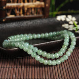 Natural A Jade Necklace Oil-green Jade 52cmL