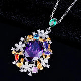 Purple Zircon Necklace Beautiful and Elegant Jewelry for Women