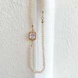 Agate Zircon Pendant Choker Sterling Silver Pearl Necklace