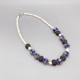 Enamel Beads Mesh Balls Freshwater Pearls Necklace Women 18 Inch