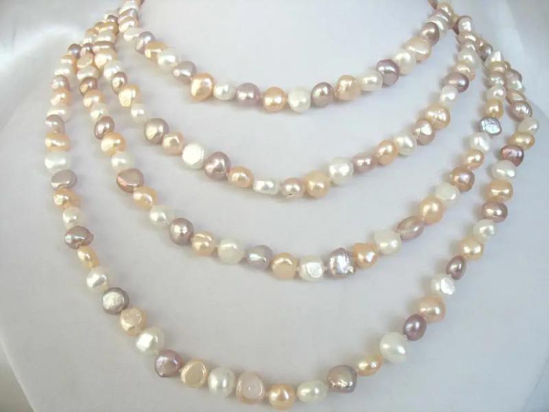 Baroque Freshwater Pearl Necklace 65 inch Nature Beads