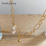 Natural Baroque Pearl Necklace Twisted Link Chain Choker