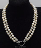 8-9mm Freshwater Pearl Necklace 18-19inch Heart Clasp