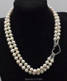 8-9mm Freshwater Pearl Necklace 18-19inch Heart Clasp